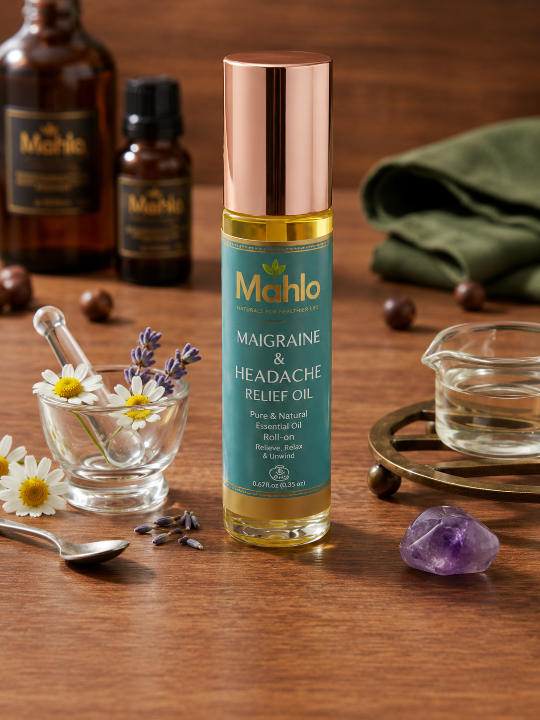 Head Comfort Aromatherapy Roller | Peppermint, Lavender, Eucalyptus, Grapefruit, Sweet Almond & Coconut Oil Blend | 10ml