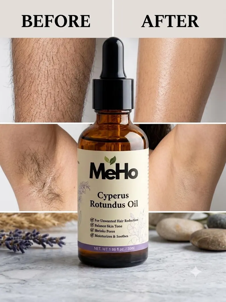 Cyperus Rotundus Oil - Daily Use Hair Inhibitor for Armpits, Legs, Arms | Fragrance-Free Body Hair Minimizer Serum | Hydrates & Repairs-50ml - Image 4