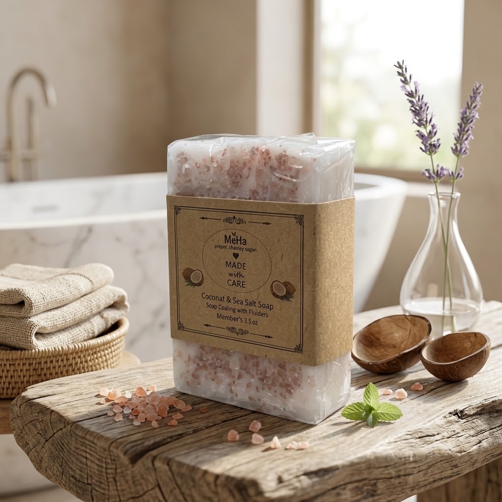 MeHo Coconut Scrub Soap, Deep Cleansing Exfoliating Bar (100g / 3.5 oz) - Image 5